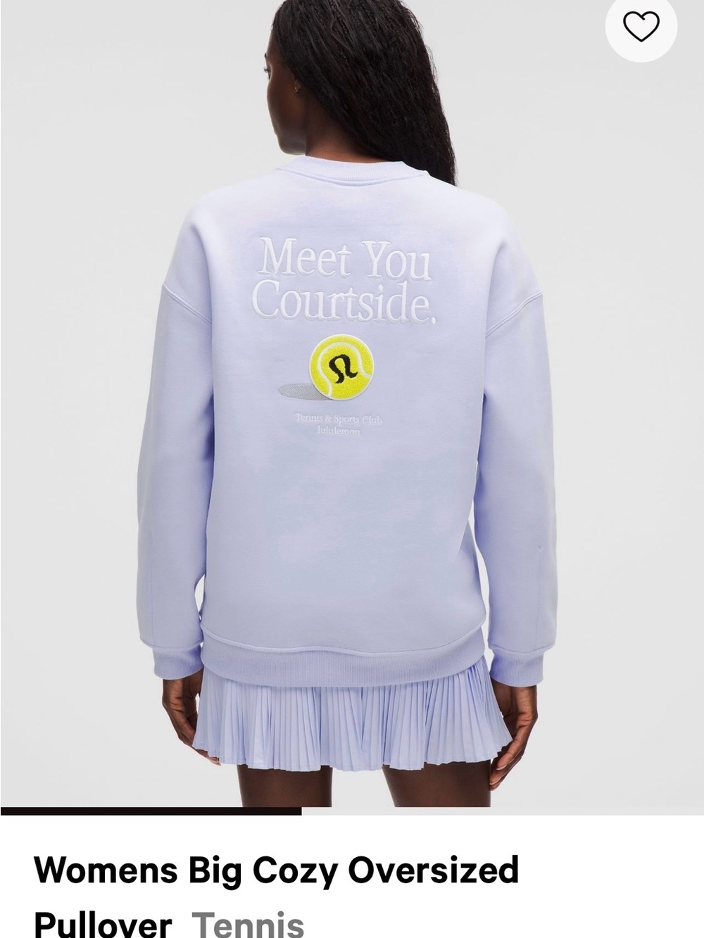Lululemon Lavender Oversized Tennis Pullover